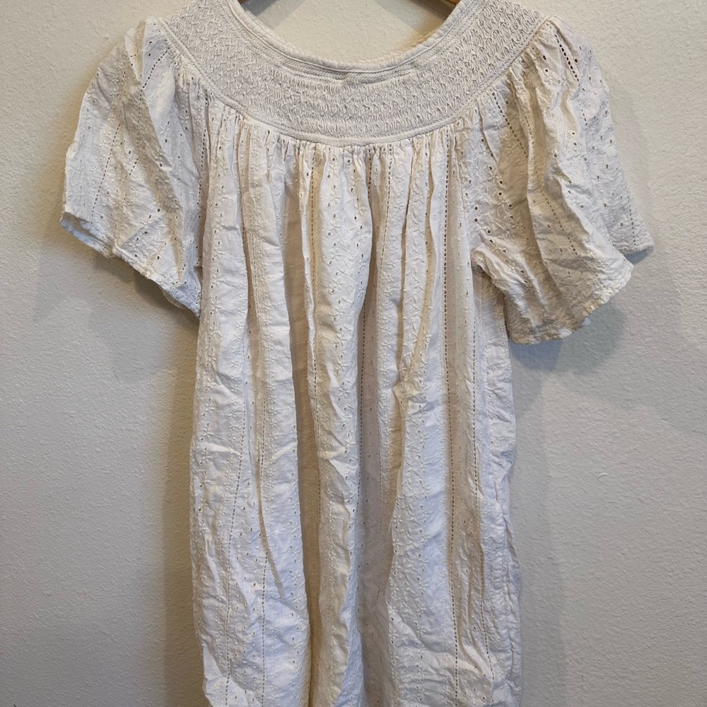 Eyelet Short Sleeve House dress